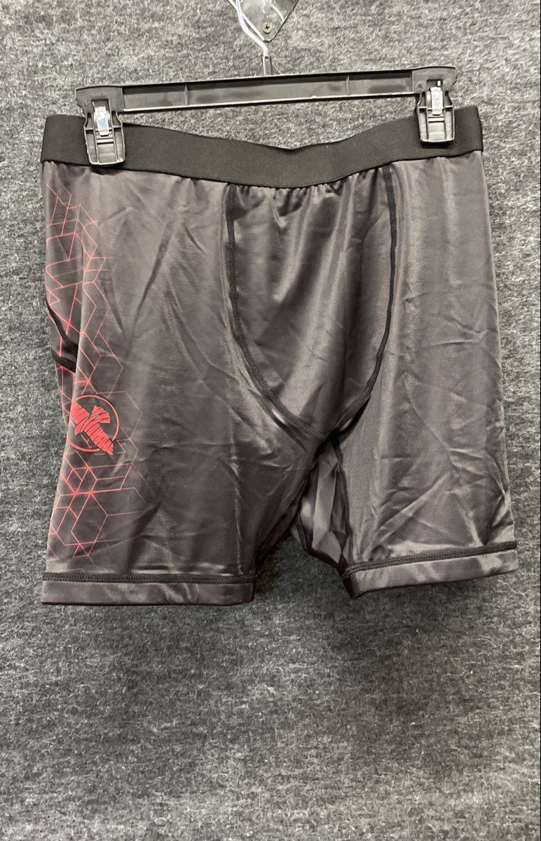 Hayabusa Men's Geo Vale Tudo Shorts Black Red Compression MMA Grappling XL NWT