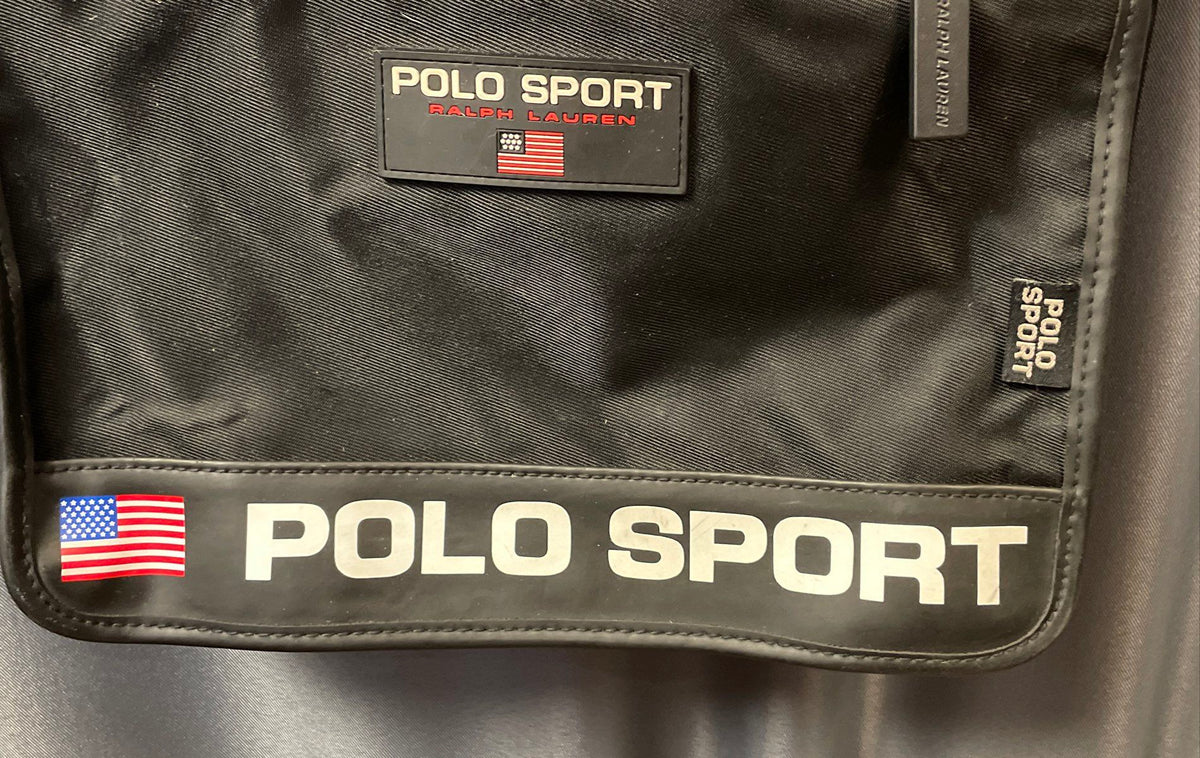 Vintage Polo Sport Ralph Lauren Black Nylon Messenger Crossbody Bag