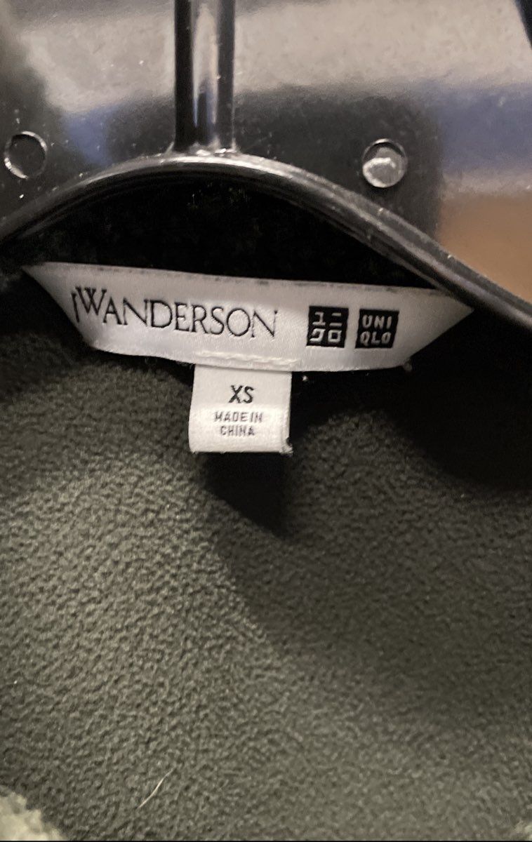 Uniqlo JW Anderson Women's Green Plaid Check Pile Fleece Full Zip Jacket Sz XS