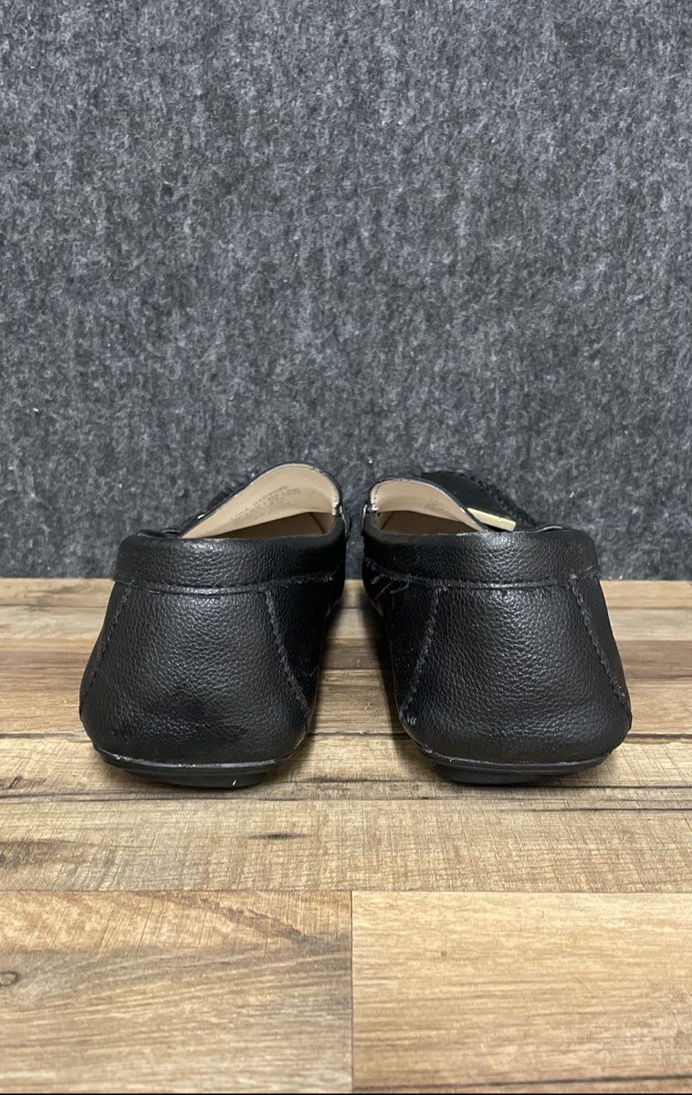 Calvin Klein Lisette Black Pebbled Leather Slip On Loafers Women's Size 9