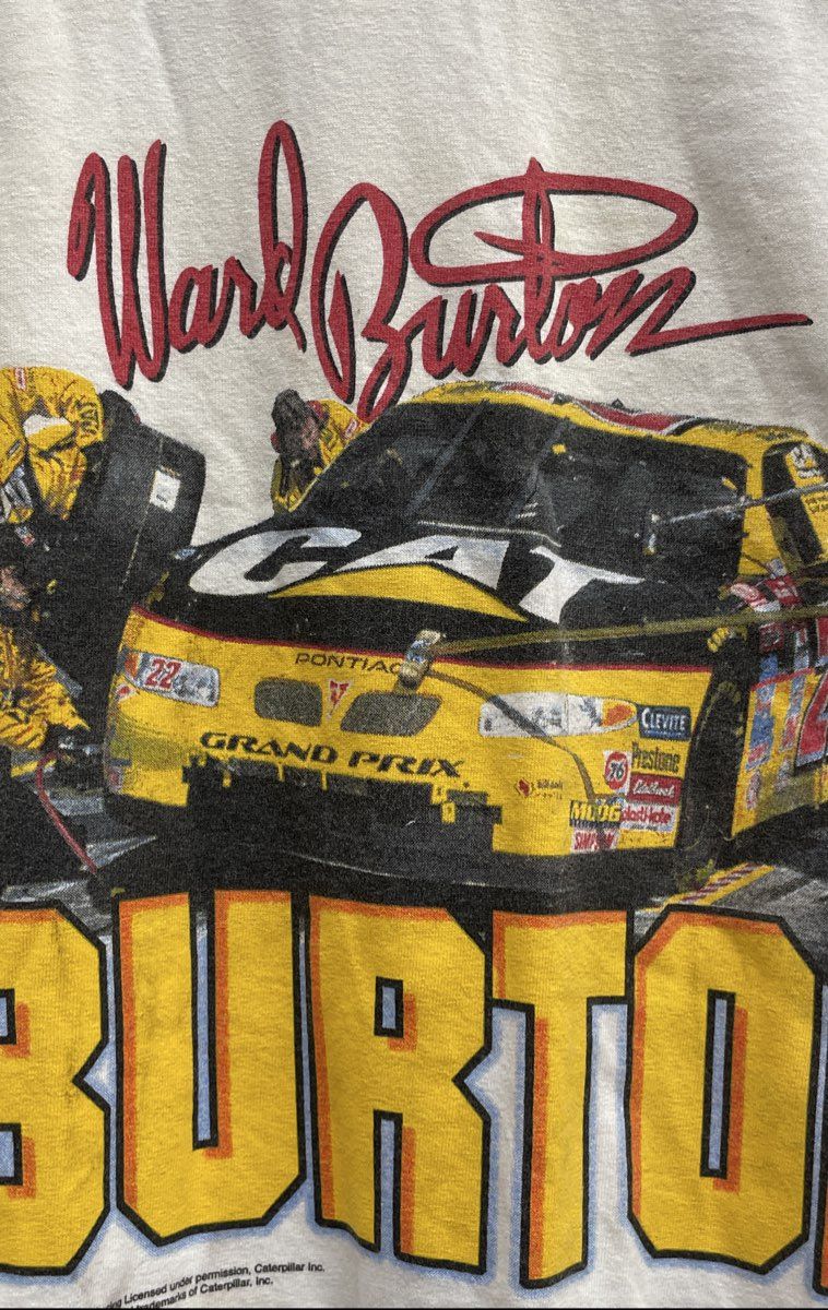 Vintage Ward Burton NASCAR CAT Racing Long Sleeve T-Shirt Bill Davis Racing XL