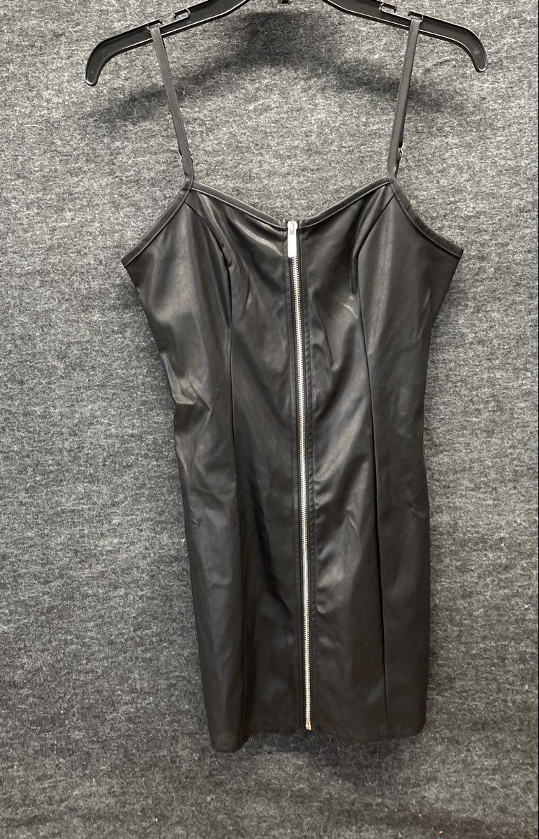 Guess Women's Janelle PU Faux Leather Mini Dress Jet Black Sz S NWT