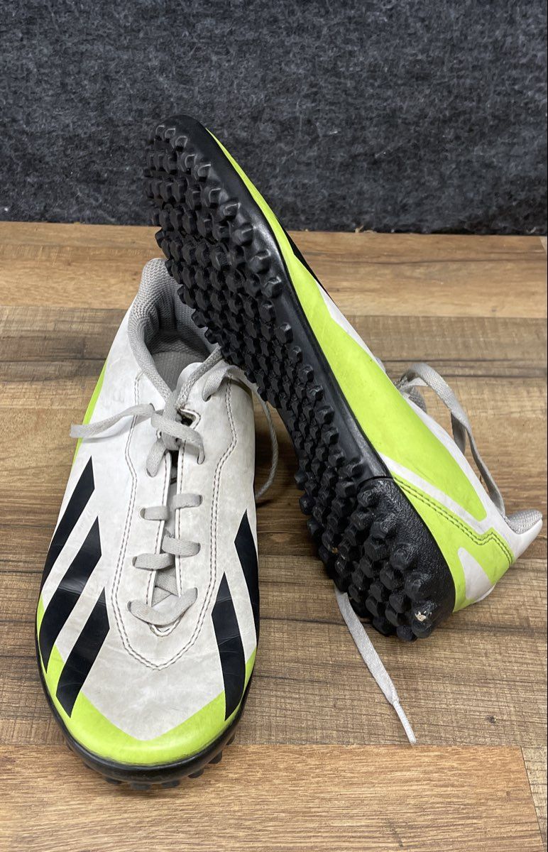Adidas X Crazyfast.4 TF White Lucid Lemon Black Turf Soccer Cleats Size 4.5