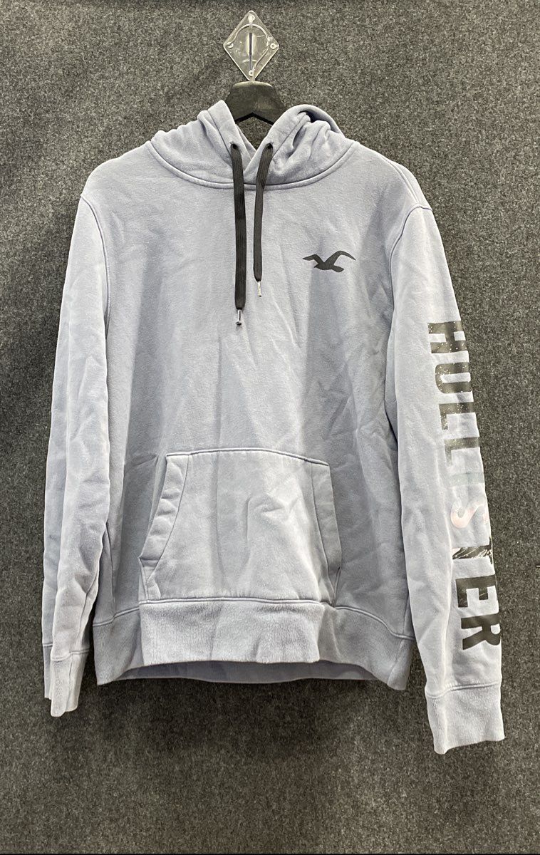 Hollister Men's Gray Mountain Graphic Pullover Logo Hoodie Sz XL