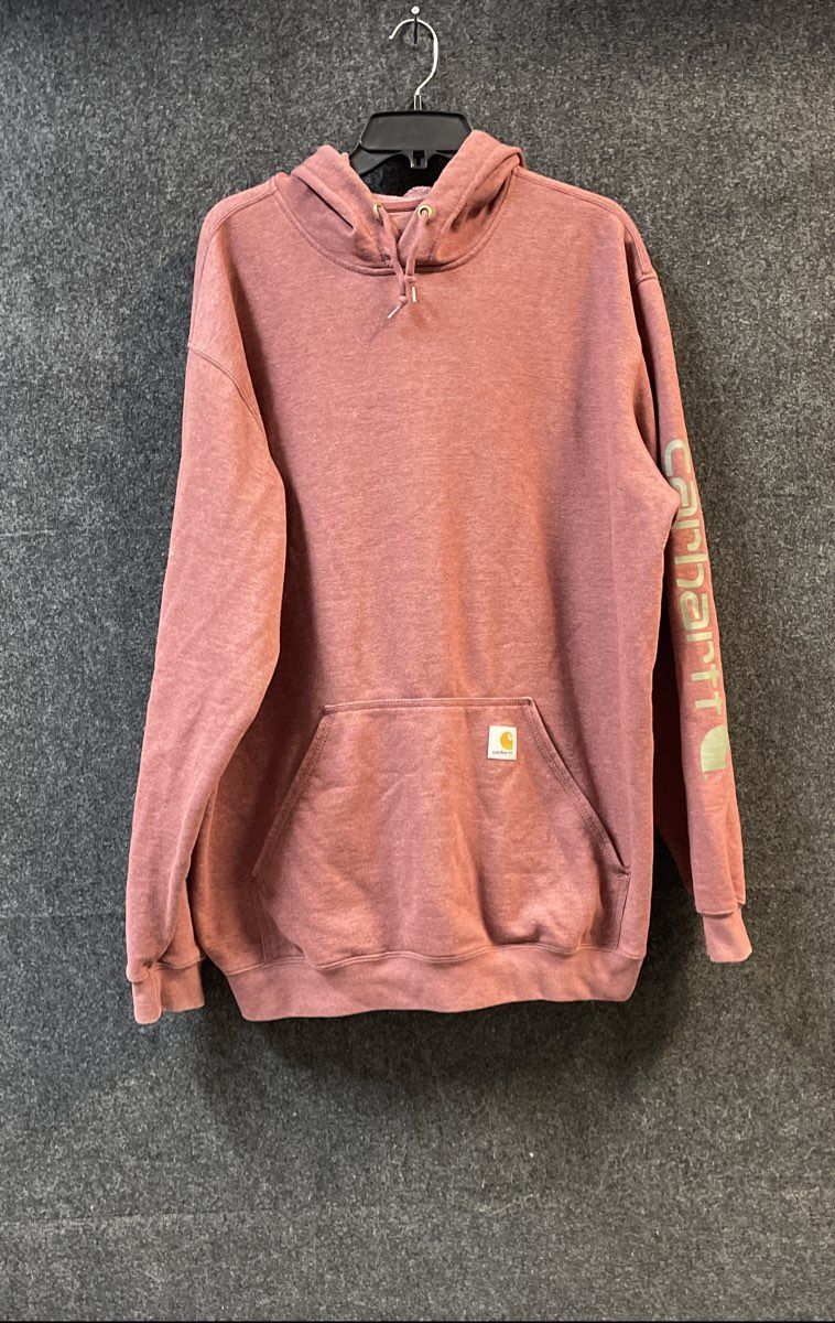 Carhartt Men's Red Heathered Logo Sleeve Original Fit Hoodie K288 Sz XL Tall
