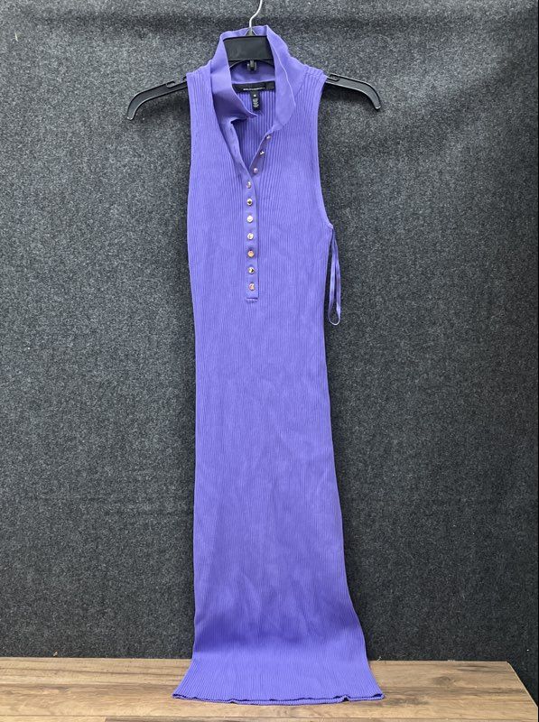 White House Black Market Women's Collared Sweater Dress Violet Light NWT Sz M