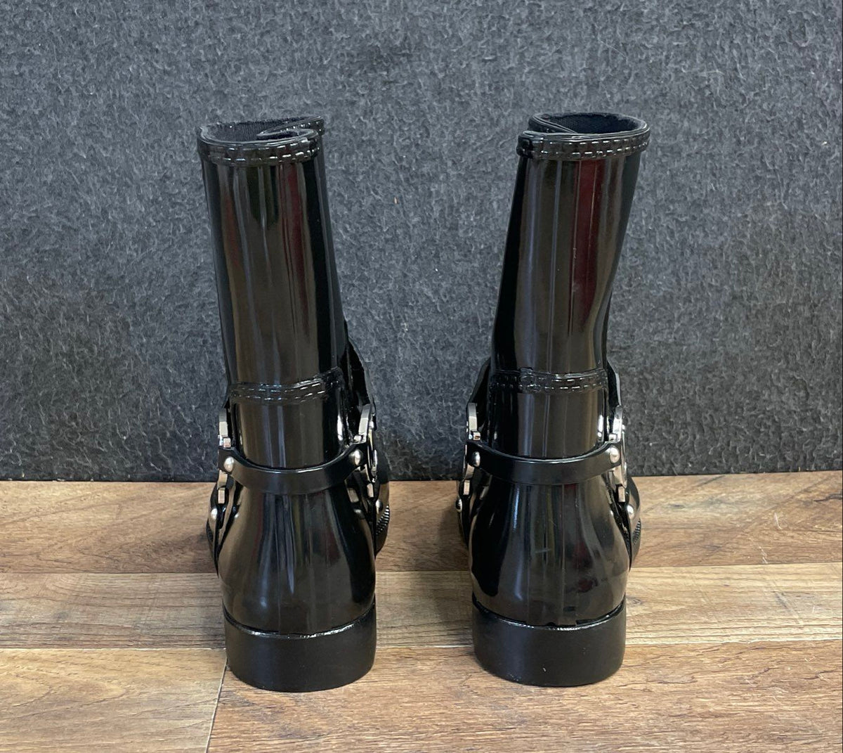 Michael Kors Black Rubber Fulton Harness Rain Boots Women's Size 6