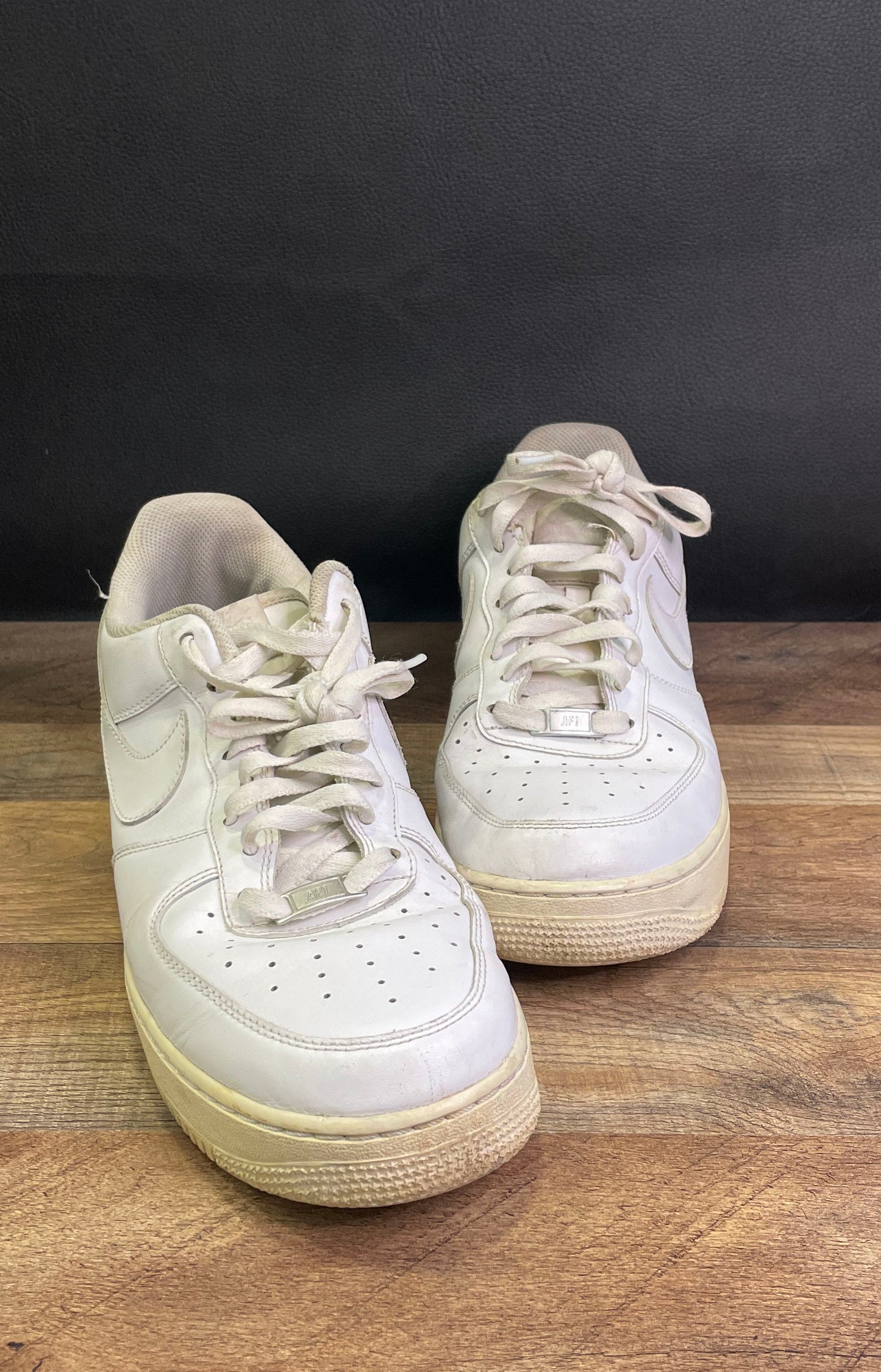 Nike Air Force 1 Low Triple White Leather Sneakers Men's Size 12