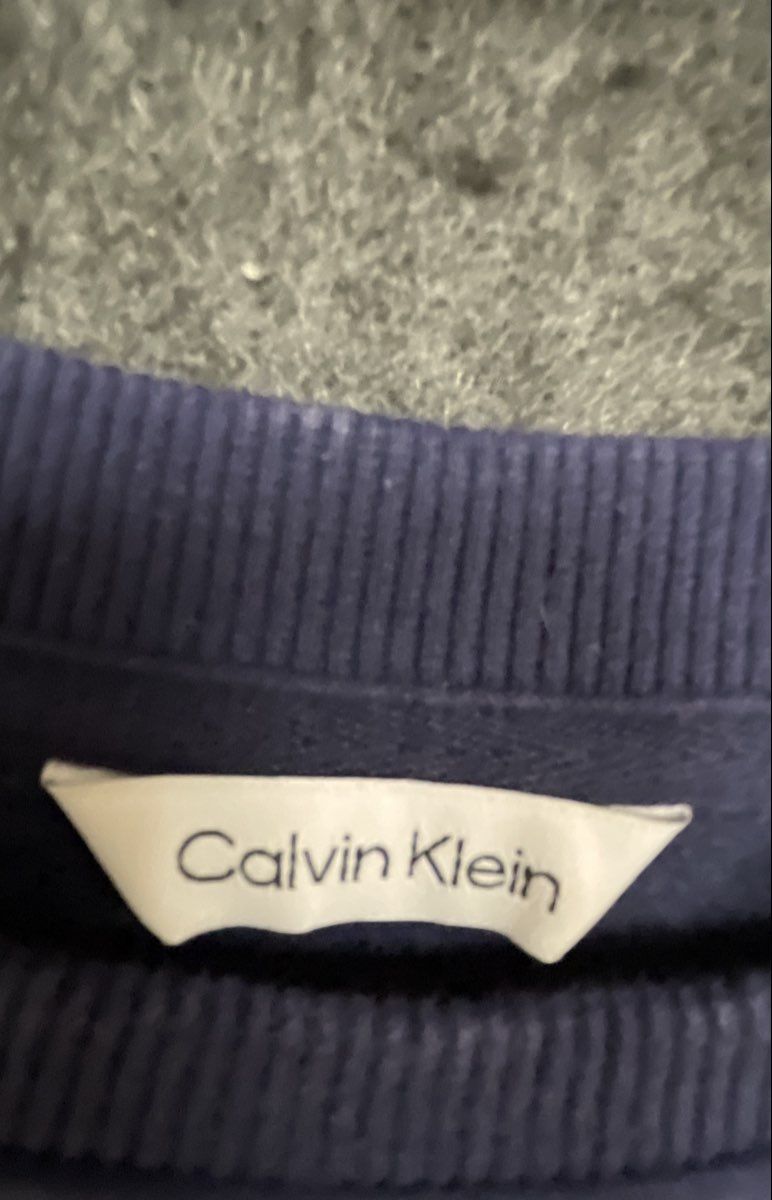 Calvin Klein Jeans Men's Blue Pullover Graphic Logo Crewneck Sweatshirt Size L