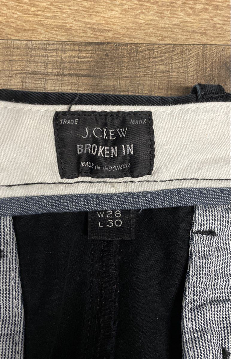 J.Crew Men's Black Broken-In Chino Pants 100% Cotton Re-Imagined Sz 28x30