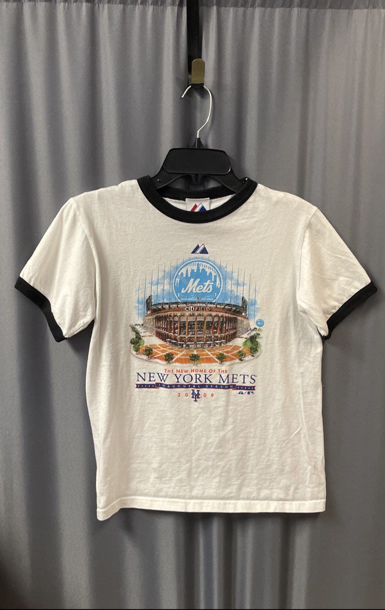 Majestic NY Mets Citi Field Inaugural Season 2009 Ringer T-Shirt Sz S