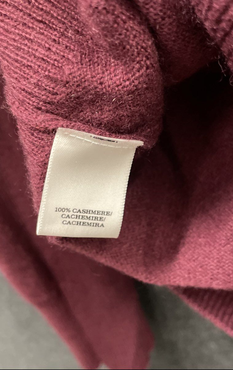 Ann Taylor Women's Maroon 100% Cashmere Turtleneck Knit Sweater Sz M