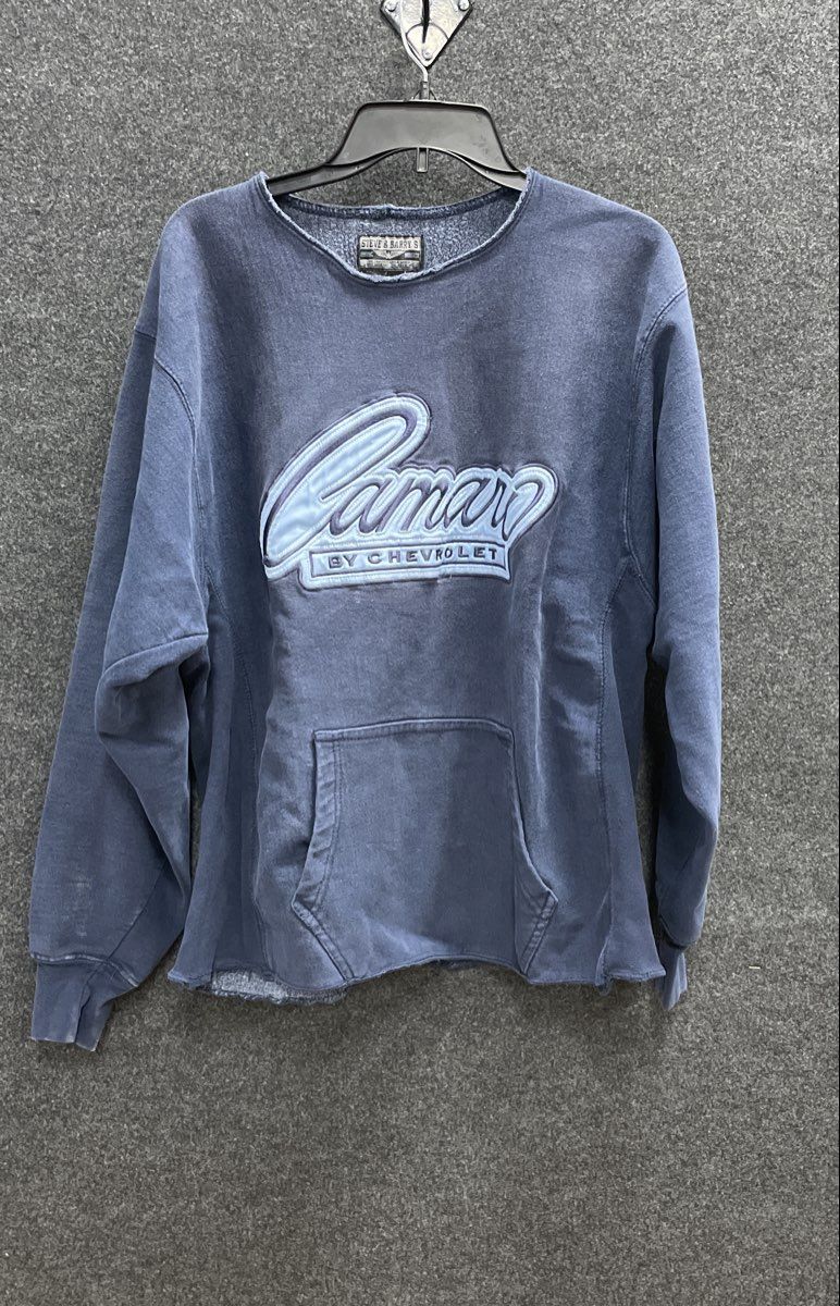Vintage Y2K Steve & Barry's Men's Blue Camaro Sweatshirt Sz L
