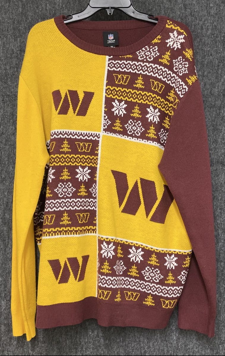 NFL Team Apparel Men's Washington Commanders Holiday Fair Isle Sweater Sz 2XL