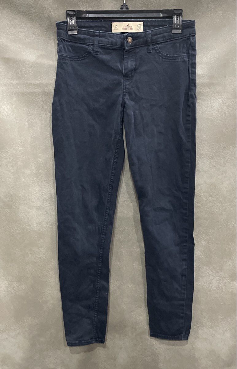 Hollister Women's Super Skinny Jeans Dark Navy Wash Sz 3S W26 L29