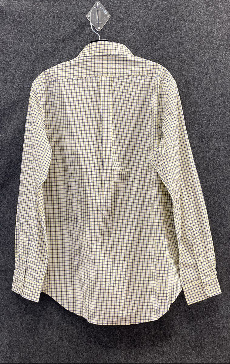 Ralph Lauren Men's Blue Yellow Plaid Long Sleeve Button Down Shirt 100% Cotton M