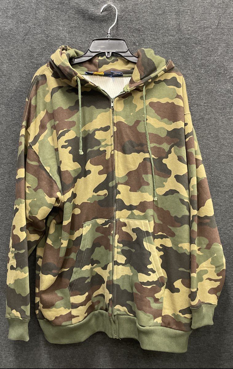 Active Force by Omni Men's Woodland Camo Full Zip Thermal Lined Hoodie Sz XL