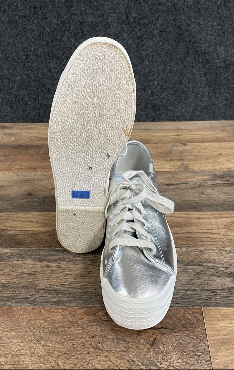 Keds Triple Up Light Up Metallic Silver Platform Sneakers Women's Size 11