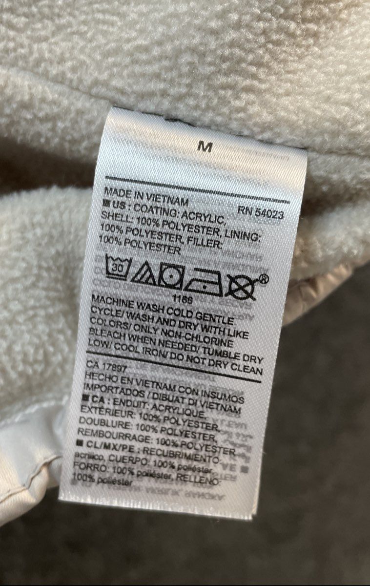Old Navy Women's Quilted Puffer Vest Jacket Cream Fleece Lined Full Zip Size M