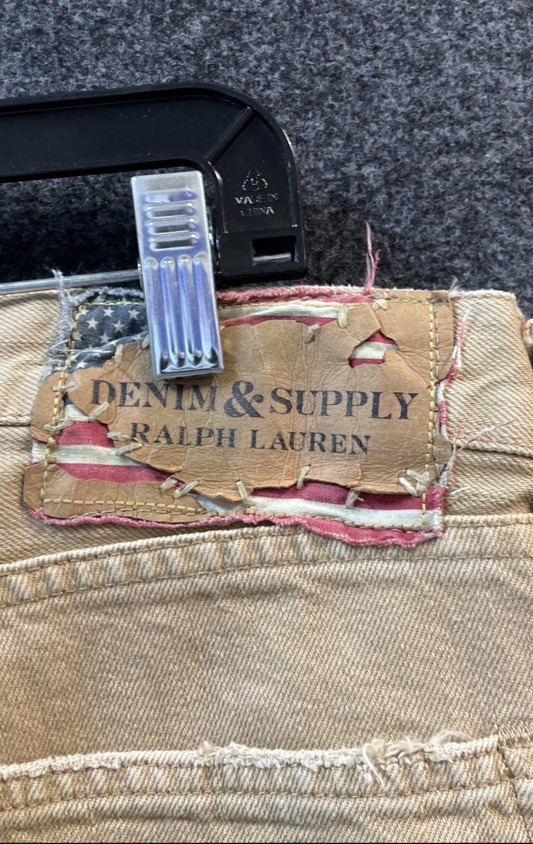 Denim & Supply Ralph Lauren Men's Tan Khaki Straight Leg Jeans Sz 36x30