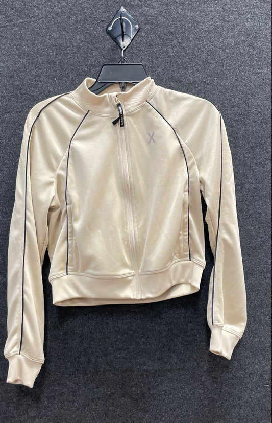 Savage X Fenty Women's Cream Cropped Track Jacket Zip Up Piping Sz S