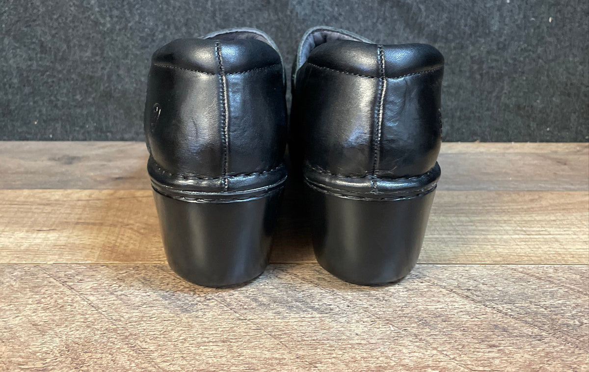 Ariat Black Brown Leather Laser Cut Floral Slip-On Clogs Women's Size 7B