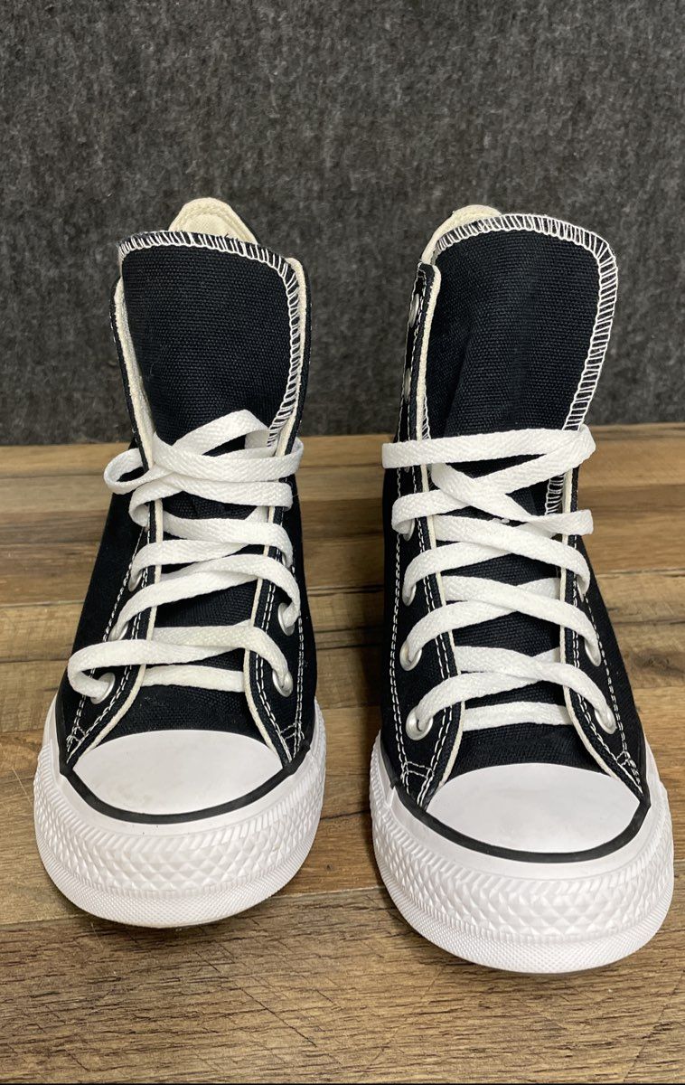 Converse Chuck Taylor All Star Black White High Top Wedge Sneakers Size 7.5