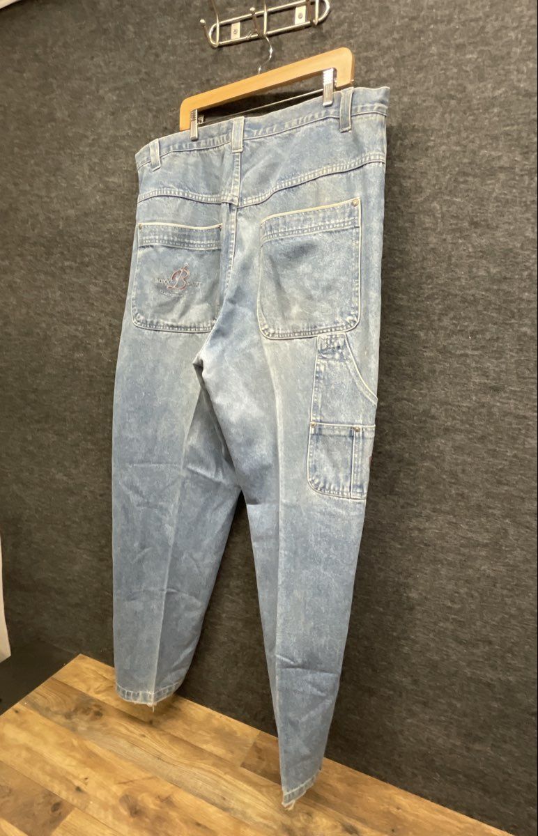Vintage Y2K Boxx Jeans Men's Light Wash Carpenter Denim Embroidered Size 42x34