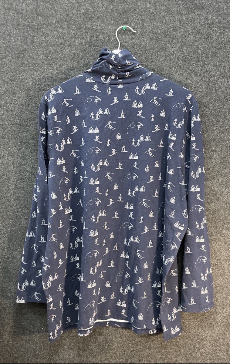 Christopher & Banks Women's Navy Blue Skier Print Turtleneck Top NWT Size 2X
