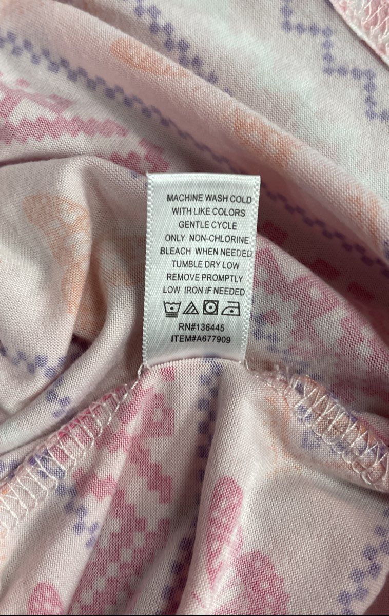 Muk Luks Women's Pajama Set Pink Butterfly Geometric Fair Isle 2 Piece Sz 2X