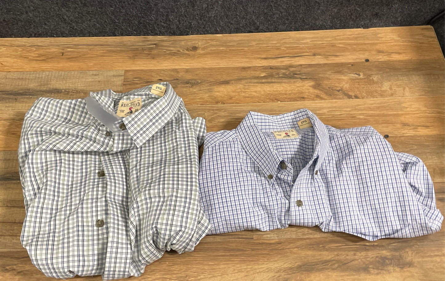 Red Head Men's Plaid Button Up Shirts Lot of 2 Short Sleeve Sz 2XL