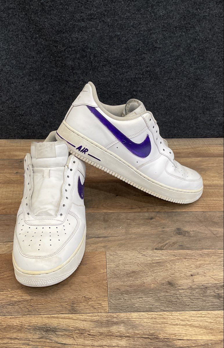 Nike Air Force 1 07 Low White Purple Custom Sneakers Size 11
