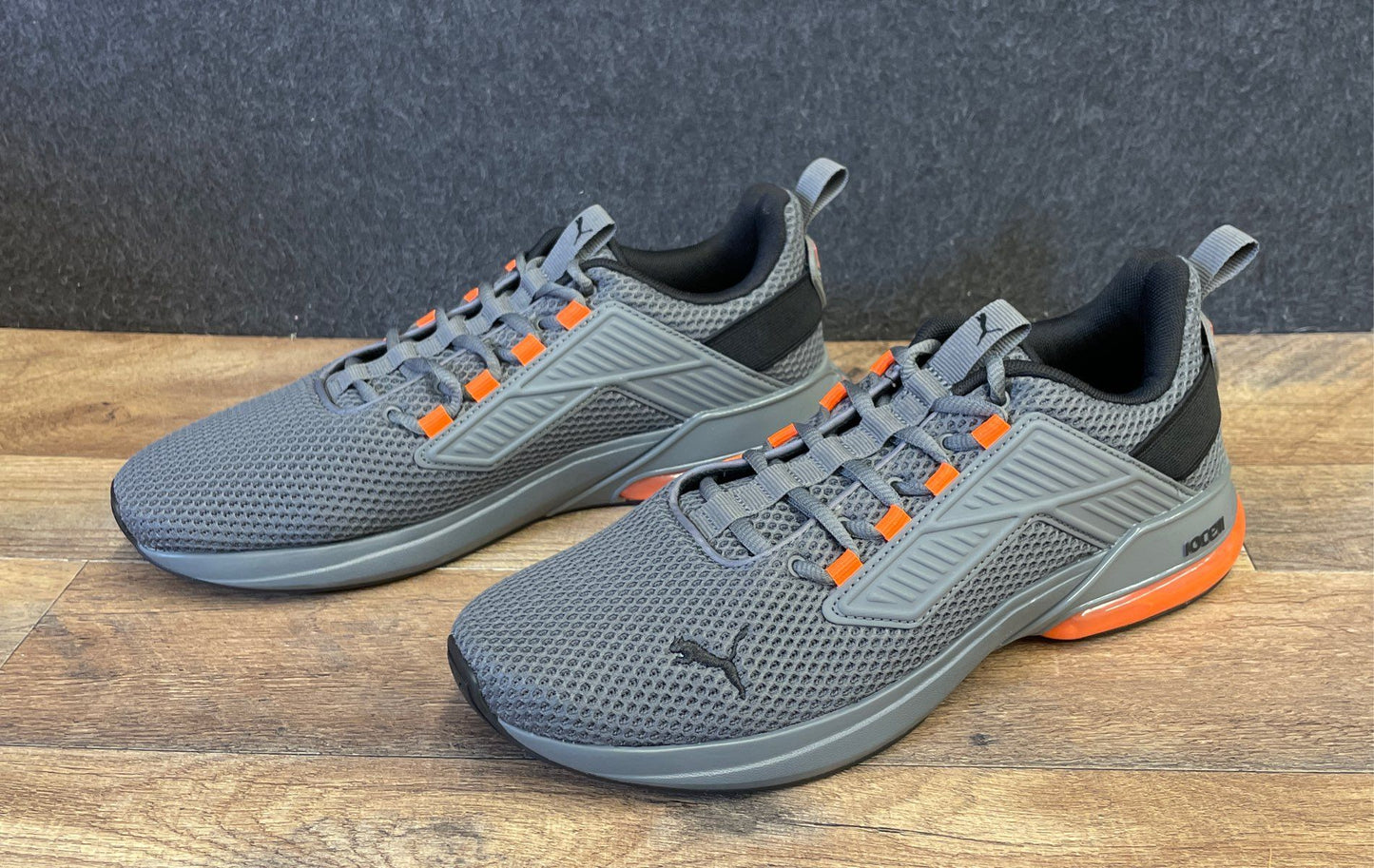 PUMA Cell Vive Intake Grey Orange Running Shoes Men's Size 8.5