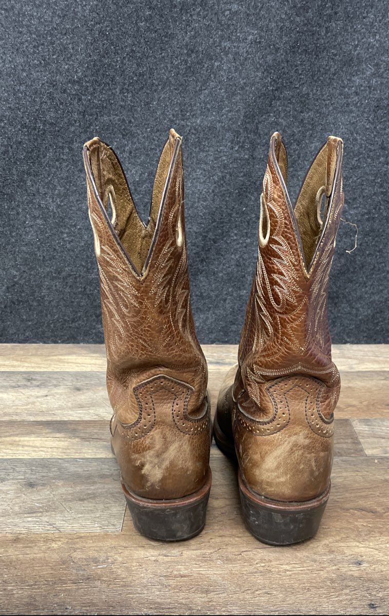 Ariat Heritage Roughstock Brown Leather Western Cowboy Boots Men's Size 9.5 EE