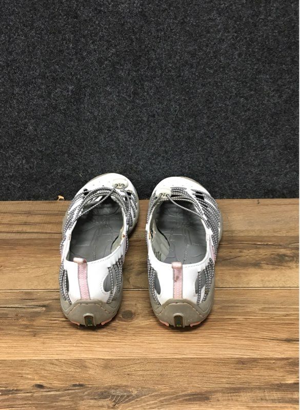 J-41 Bungee Barefoot White Pink Leather Outdoor Sport Sandals Women's Size 8.5