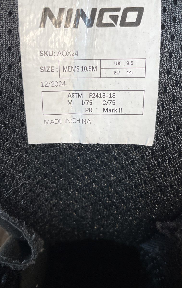 Ningo AQX24 Brown Leather Men's Work Boots ASTM F2413-18 Safety Size 10.5