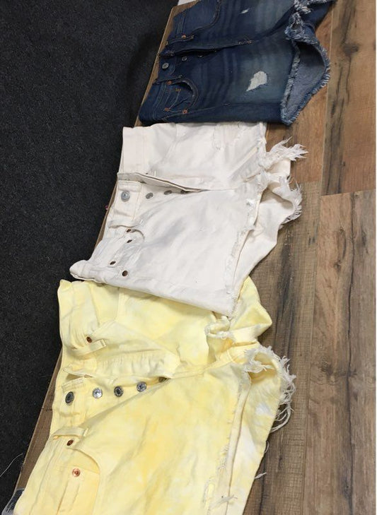 Lot of 3 Levi's Women's Cut Off Denim Shorts High Rise Button Fly