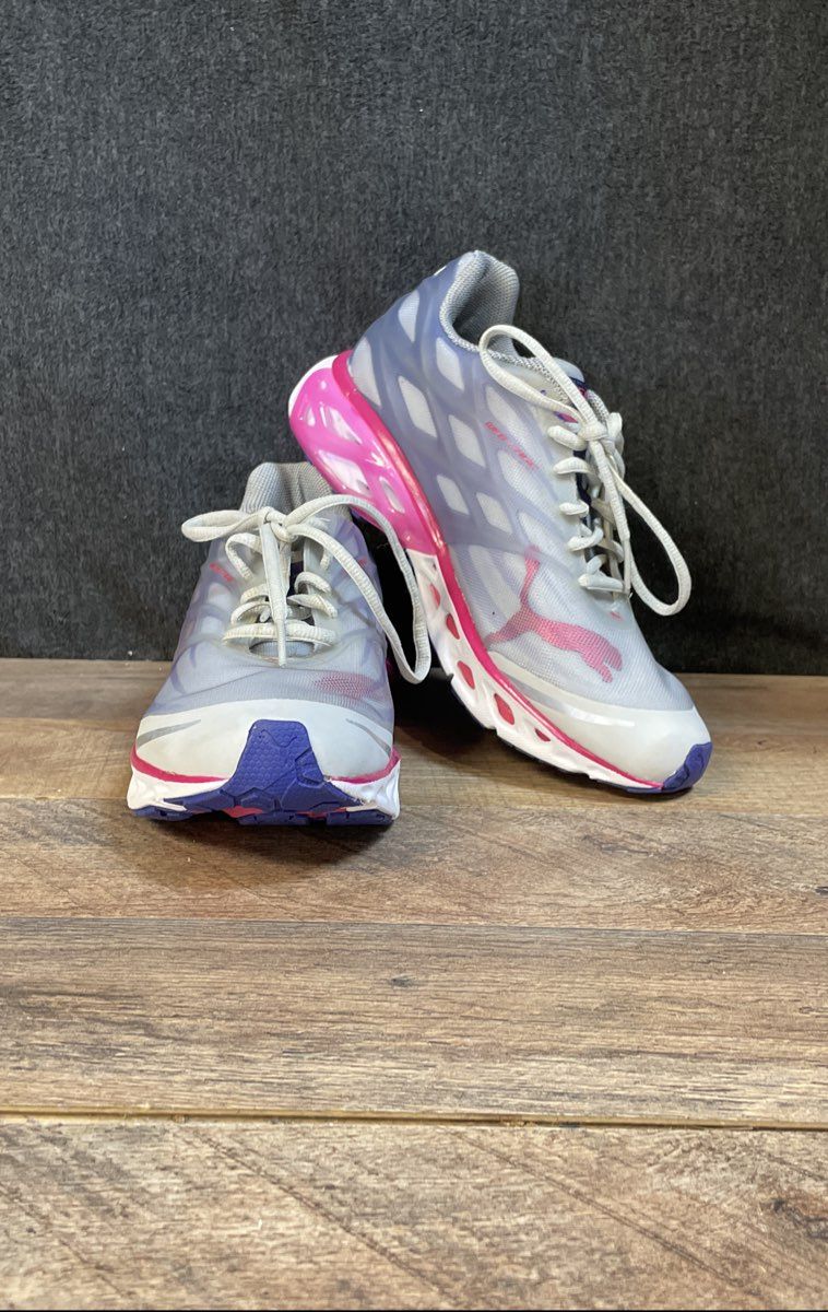 Puma BioWeb Elite Plus Grey Pink Purple Women's Running Shoes Size 8.5