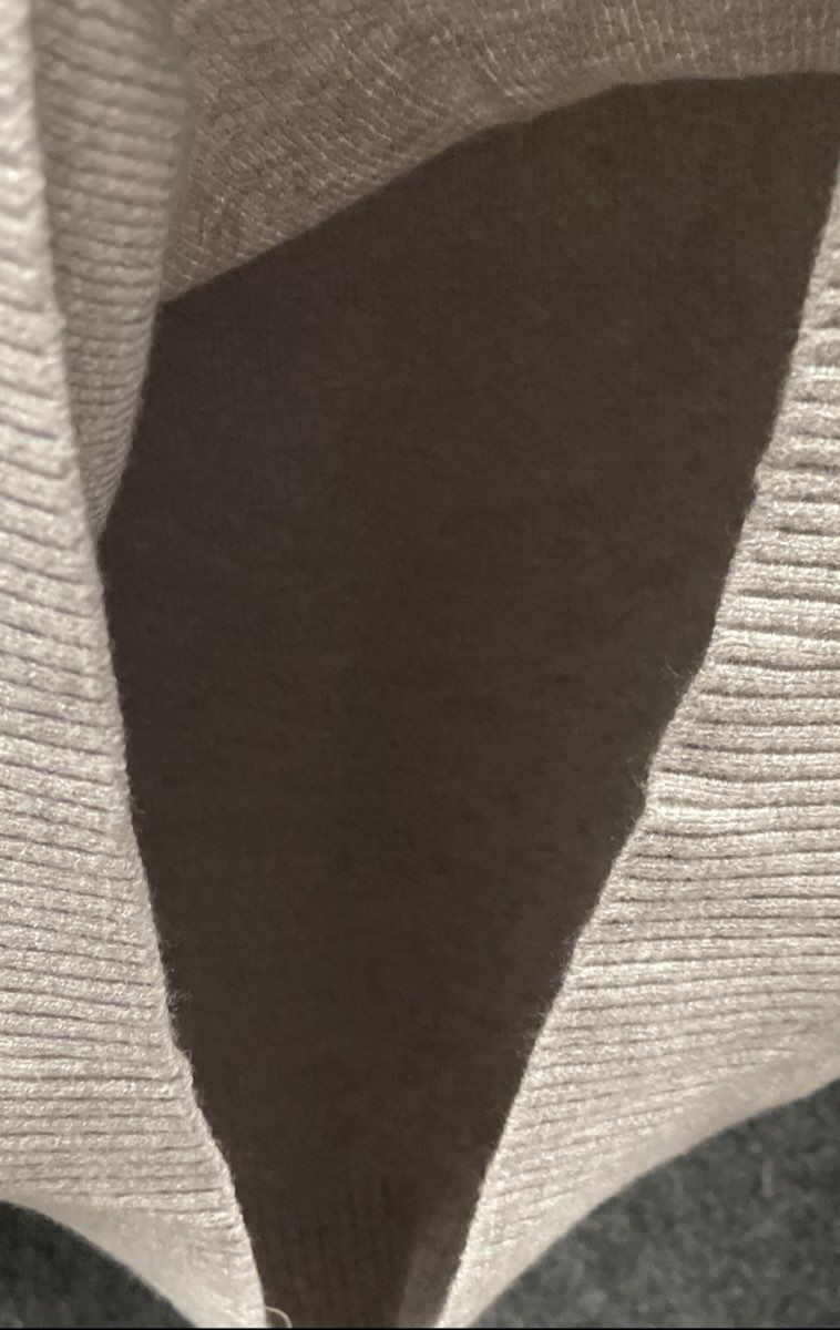 Abercrombie & Fitch Women's Beige Crew Neck V-Stitch Ribbed Knit Sweater Sz S