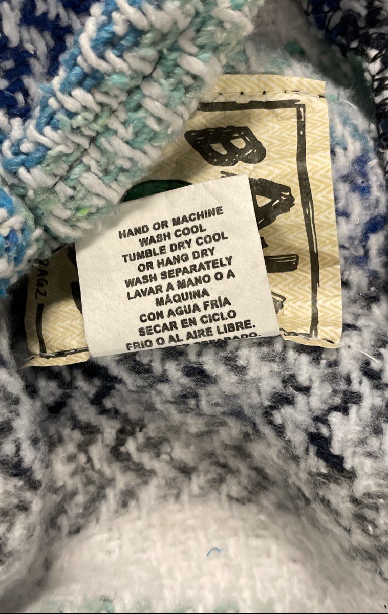 Baja Joe Men's Blue White Striped Mexican Baja Poncho Hoodie Pullover Sz XXL