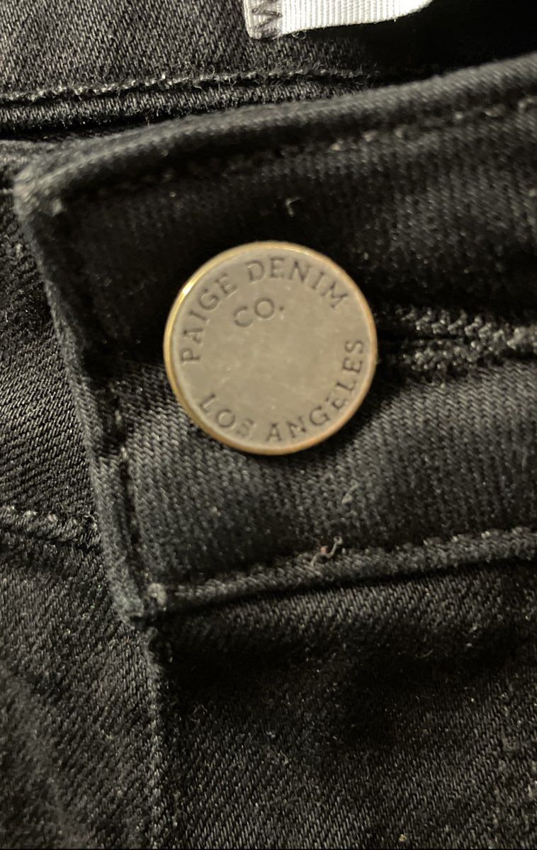 Paige Women's Black Skinny Ankle Jeans Raw Frayed Hem Sz 29