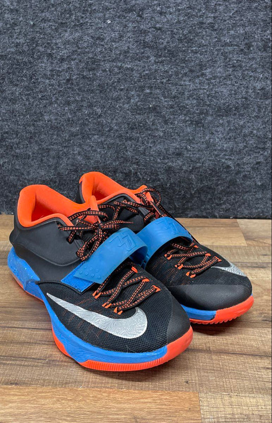 Nike KD 7 OKC Away Black Blue Orange Basketball Sneakers Size 8.5