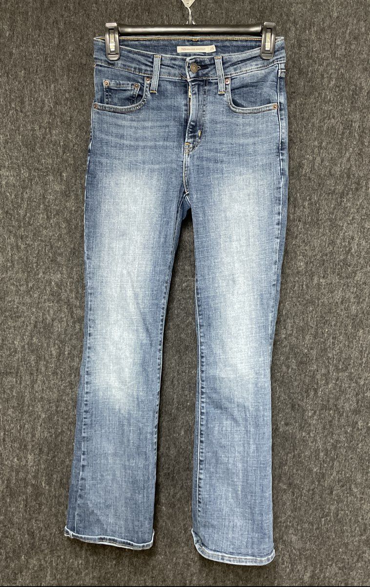 Levi's Women's 725 High Rise Bootcut Jeans Blue Stretch Denim Sz 25x30
