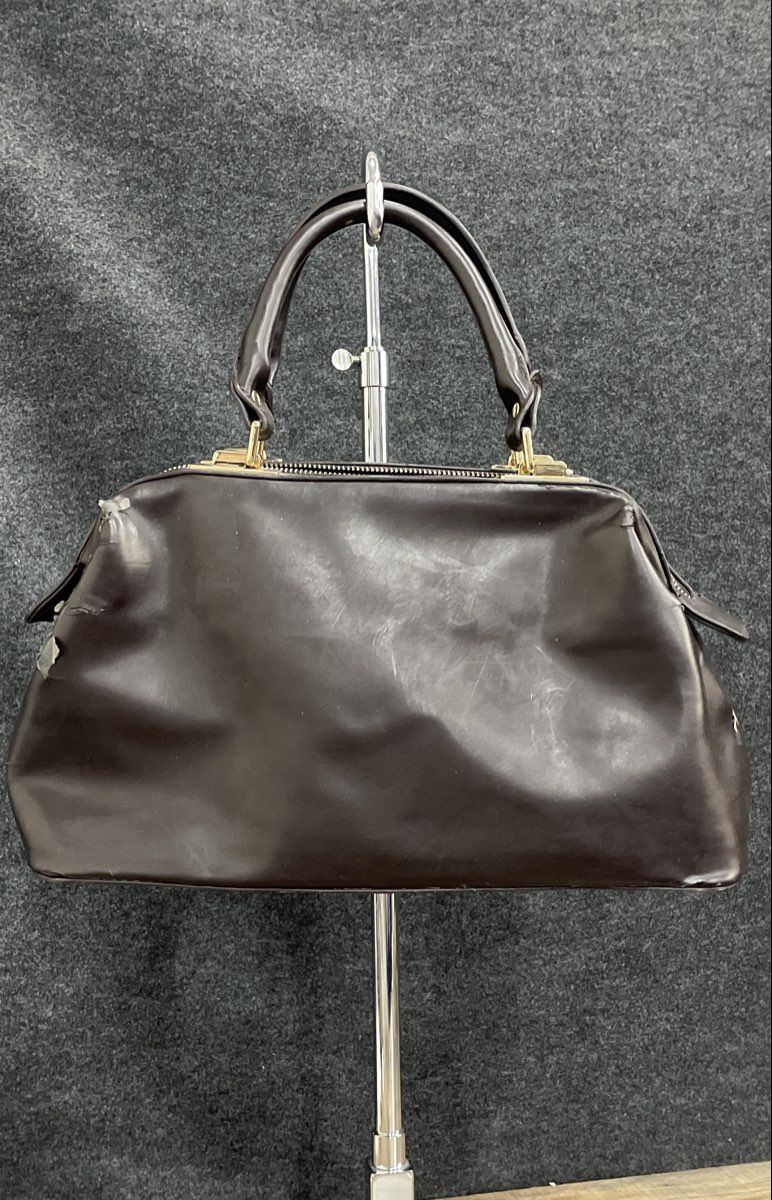 Dream Control Brown Leather Doctor Bag Satchel Large Gold Tone Hardware