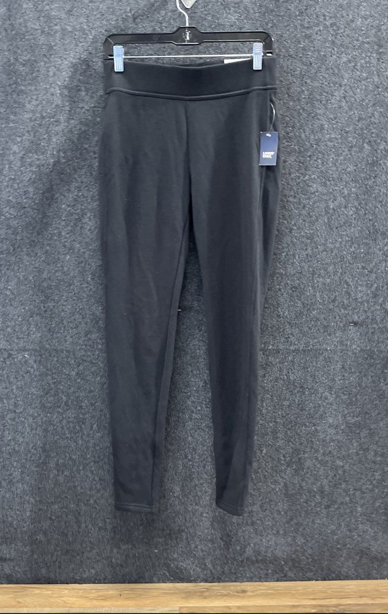 Lands' End Women's Black Serious Sweats High Rise Tapered Pants Size S NWT