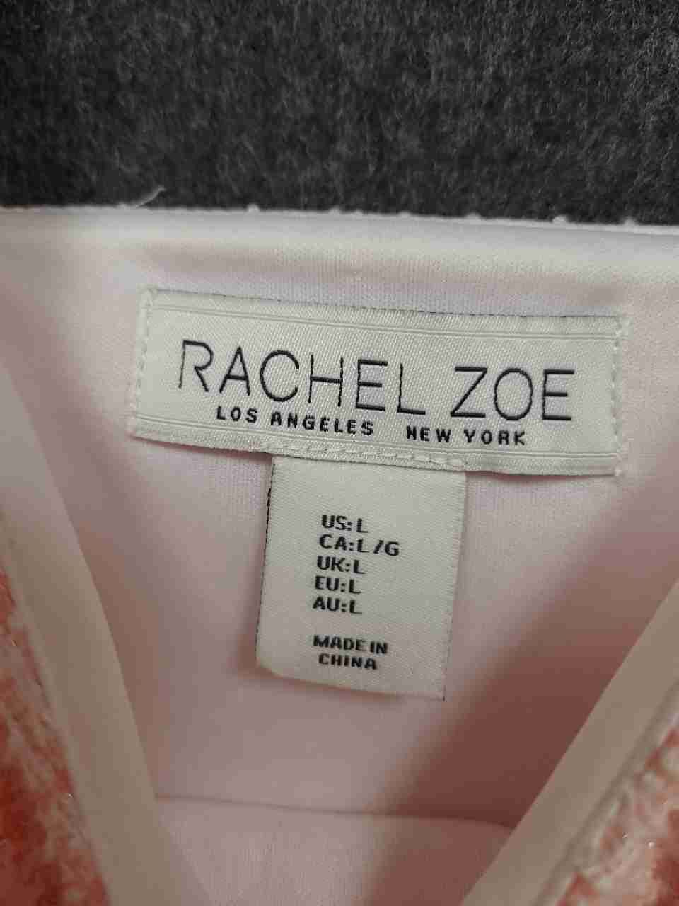 Rachel Zoe Women's Zoe Pink Tweed Button Front Mini Dress Sz L