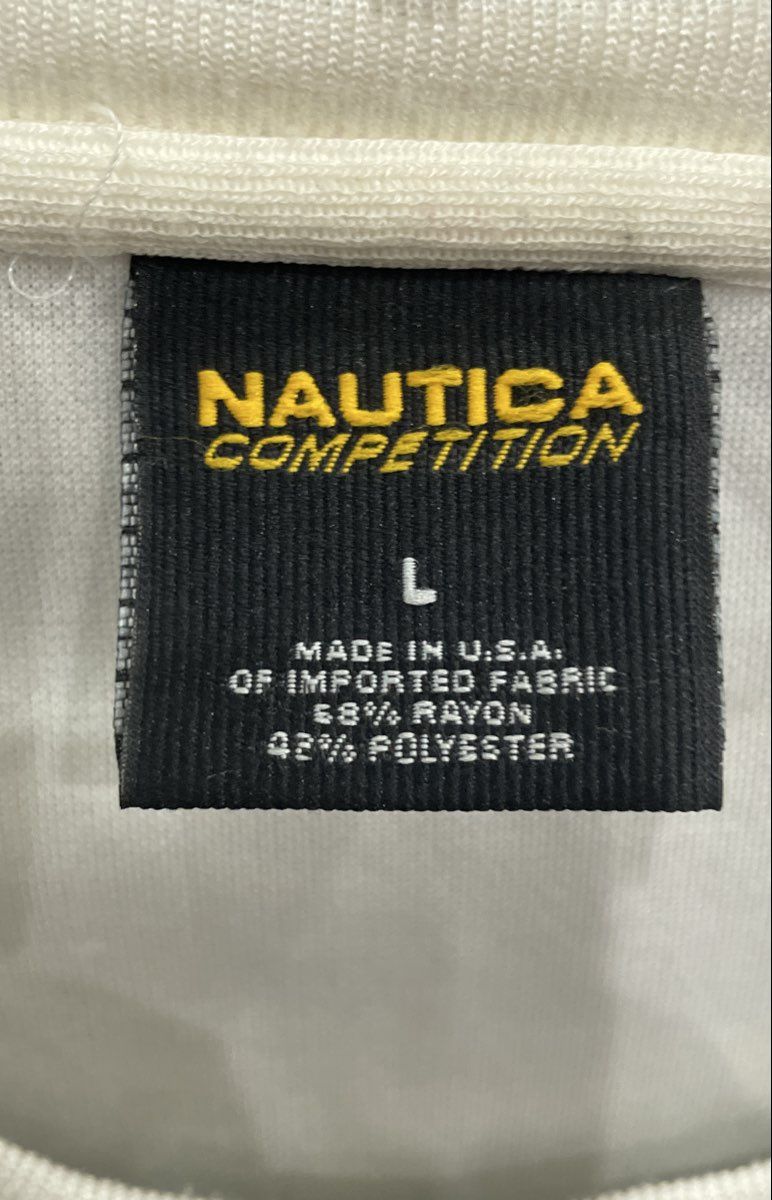 Vintage 90s Nautica Competition Men's Red White Blue Ribbed Pullover USA Sz L