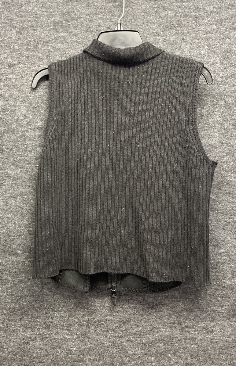 Vintage Y2K Designers Studio Originals Women's Black Patchwork Leather Vest PL