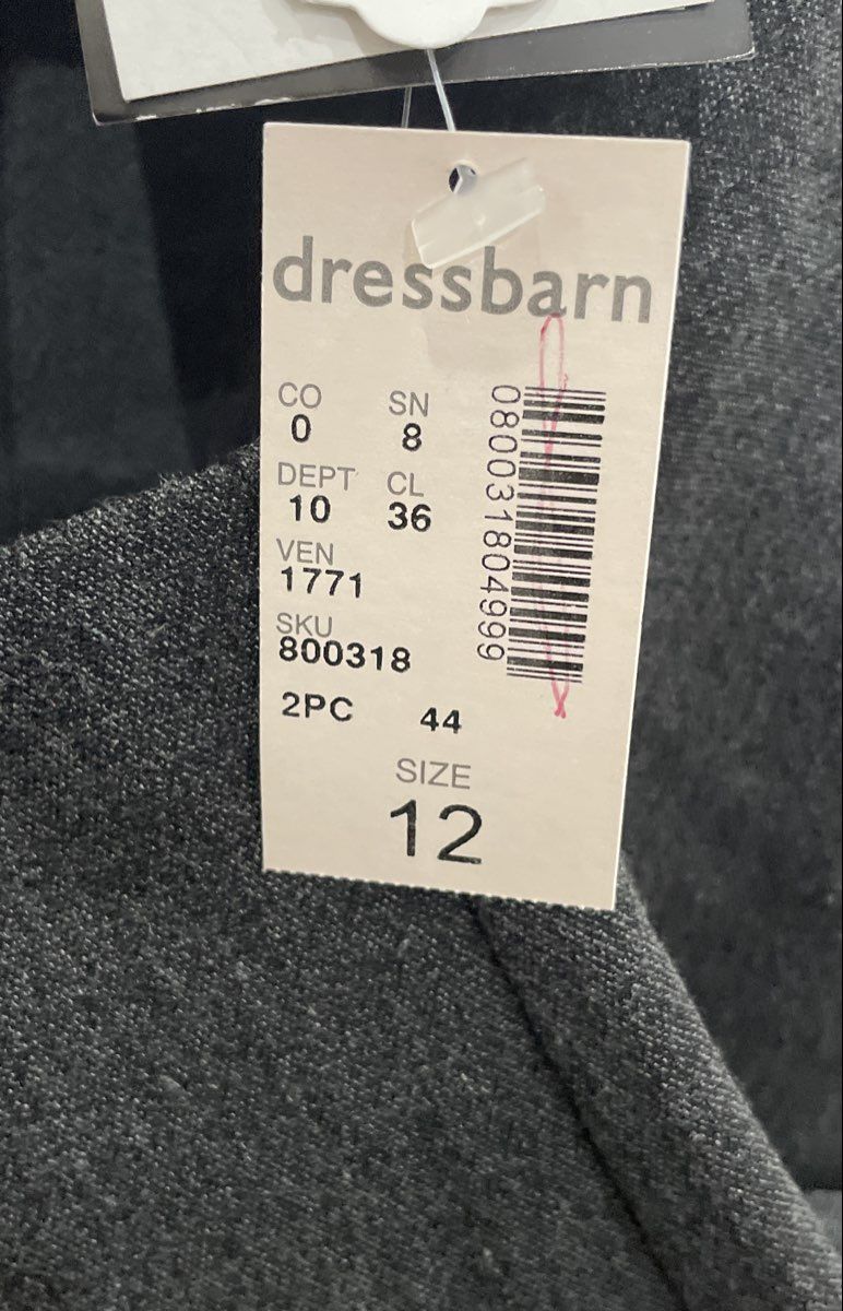 Dressbarn Women's Grey Peplum Jacket Floral Embroidery Button Front NWT Sz 12
