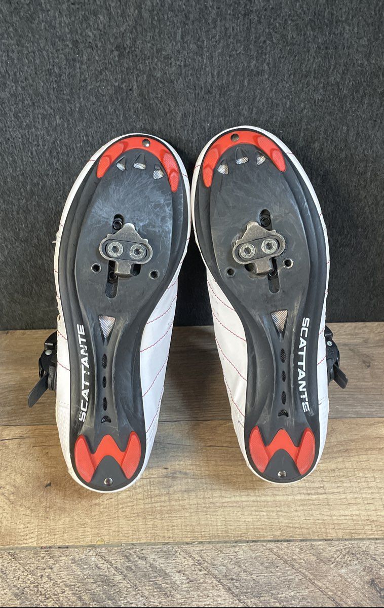 Scattante Torena White Black Red Road Cycling Shoes Size 6.5 EUR 39